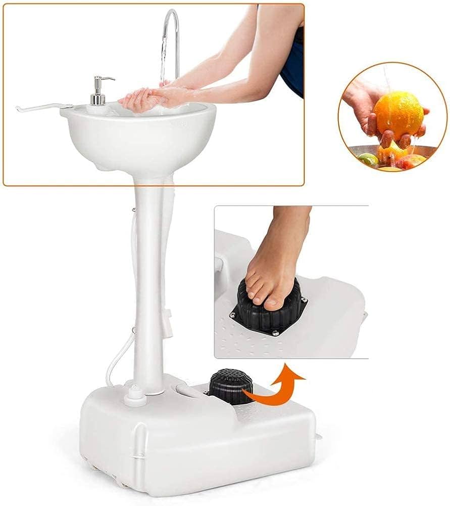 Amazon.co.jp: ポータブル洗面台シンク 手洗い台 手洗い場 タオル掛け