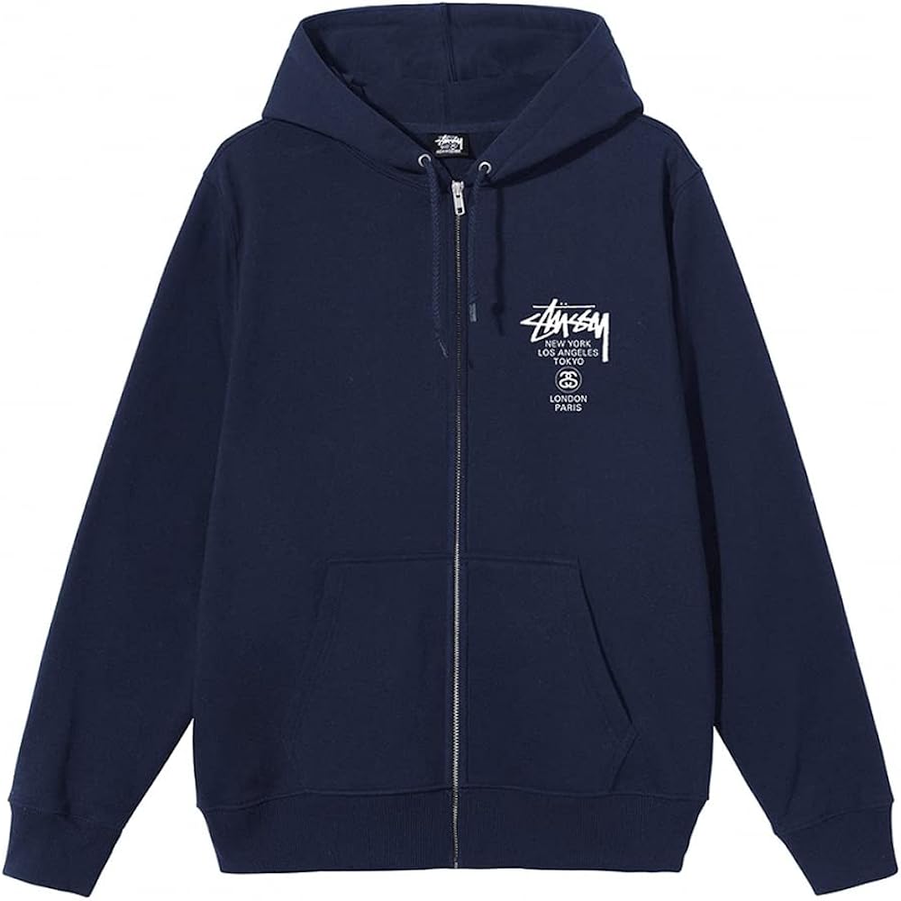 Amazon.co.jp: [ステューシー] ジップアップ スウエットパーカー WORLD