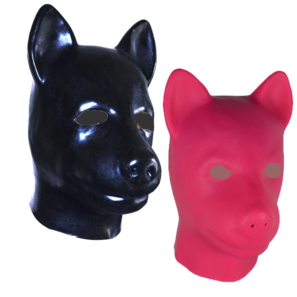 Amazon.co.jp: [EXLATEX] ラテックスフード犬アニマルラバーマスク