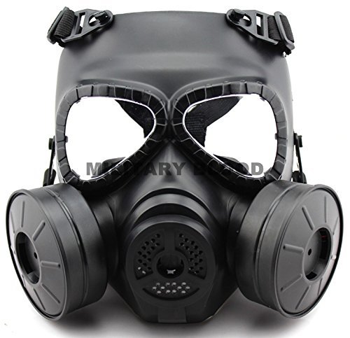 Amazon.co.jp: ミリテック M04 ガスマスクタイプ ダブルファン フル
