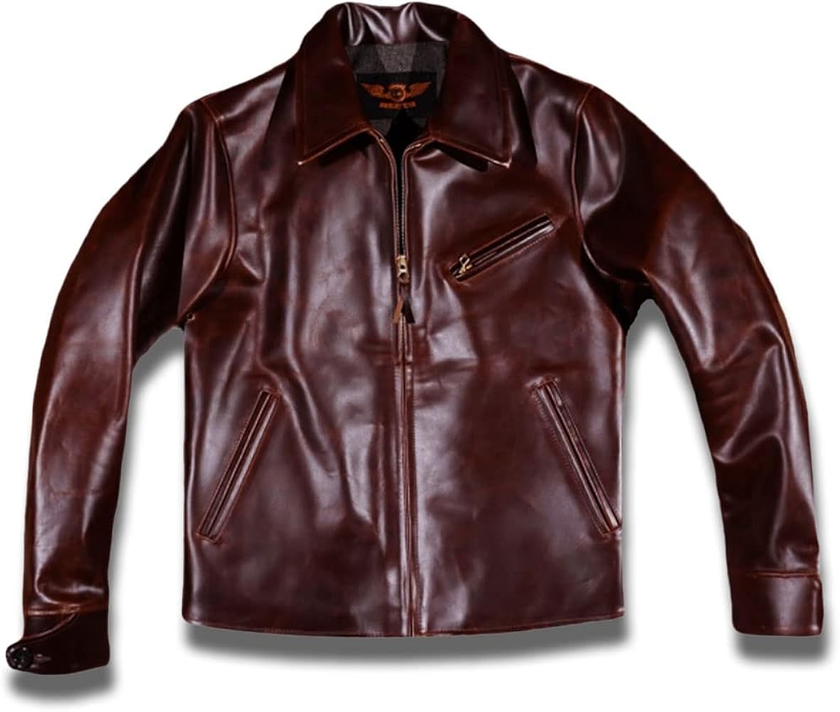 Amazon | [Edlike] 馬革メンズ ホースハイド 1930s トラッカースタイル