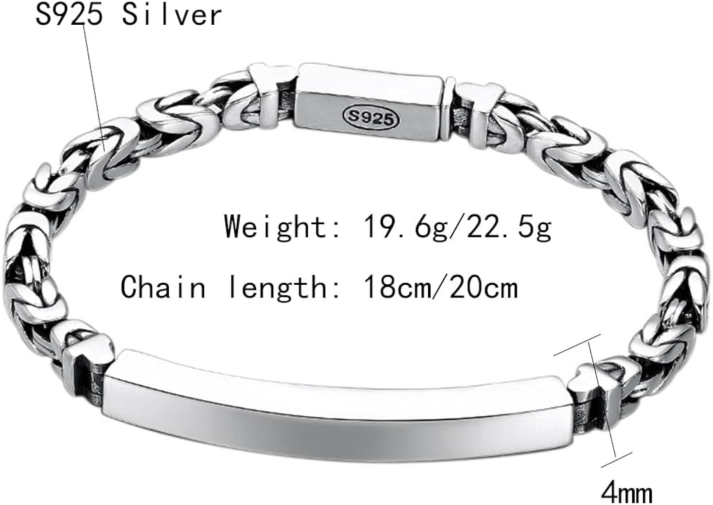 Amazon.com: SiKigraWa S925 Sterling Silver Simple Peace Bracelet