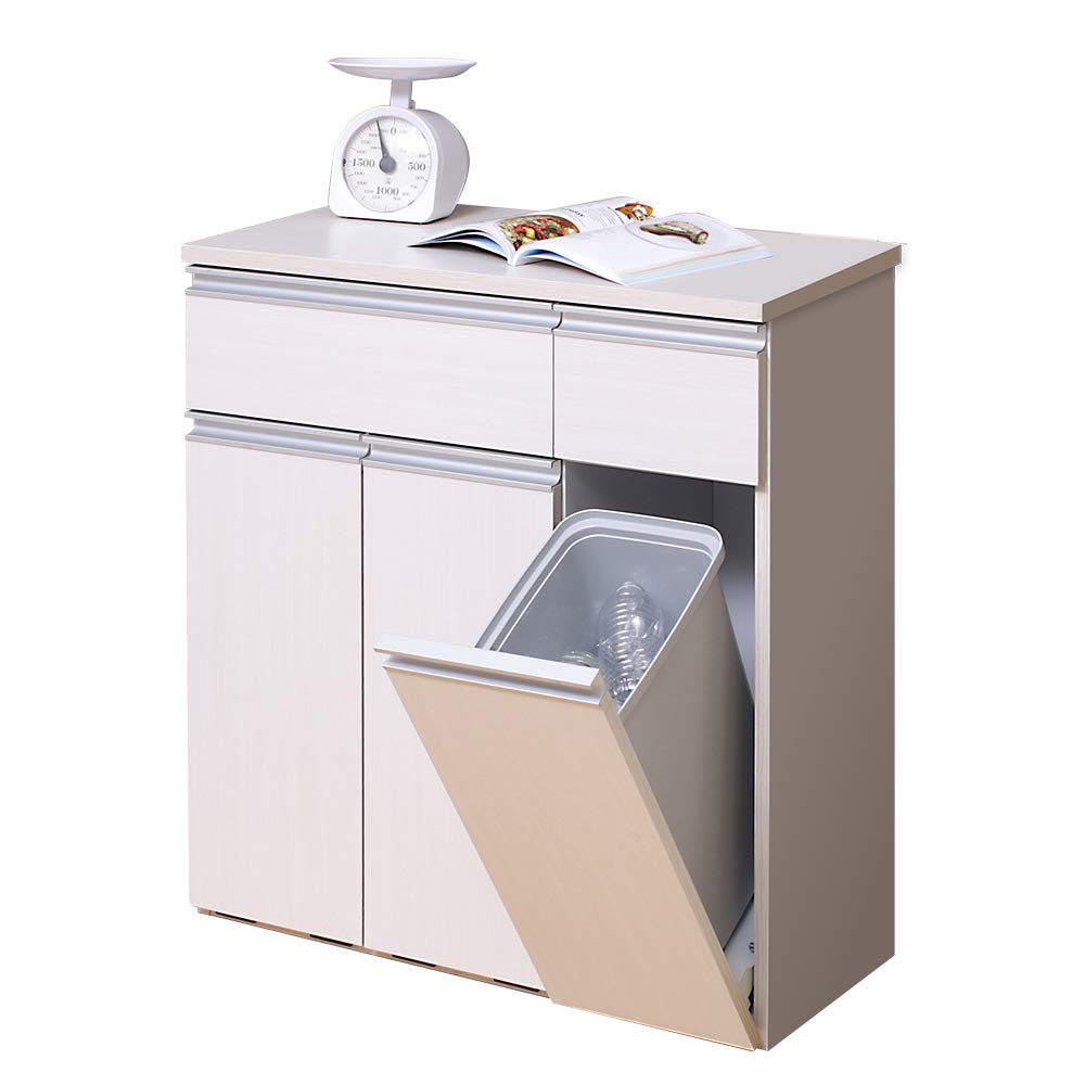 Amazon｜アイリスオーヤマ ゴミ箱 45L(15L×3分別)木目調 引き出し付き