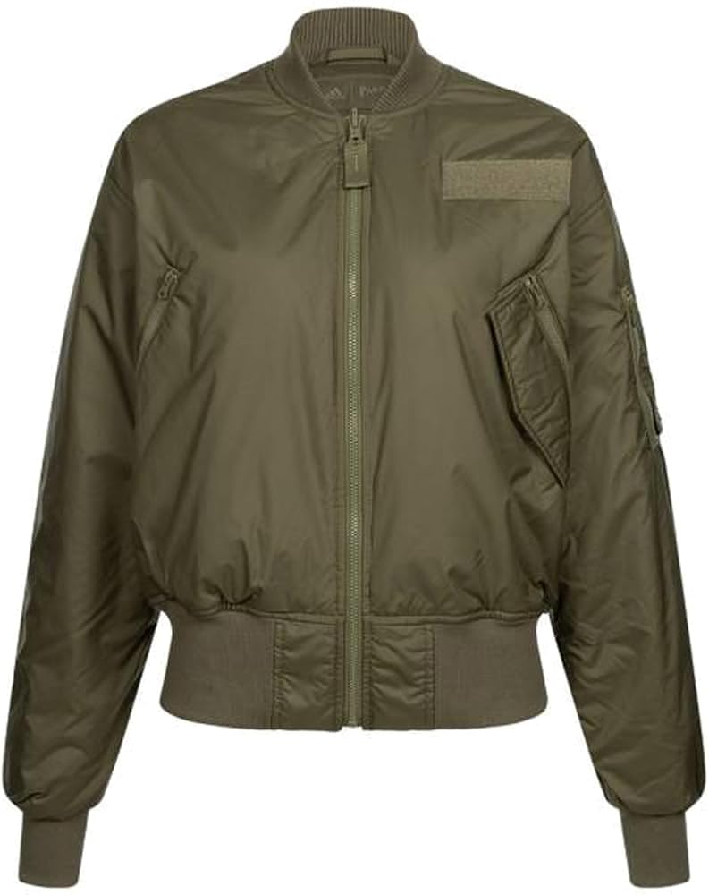 adidas Womens Performance x Parley Reversible Bomber Jacket, Green