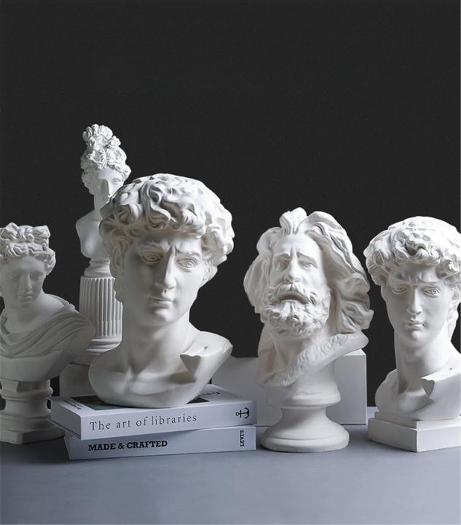 Amazon.co.jp: xiaoyuzhou 石膏像 胸像 人物像 置物 デビッド像 石膏像