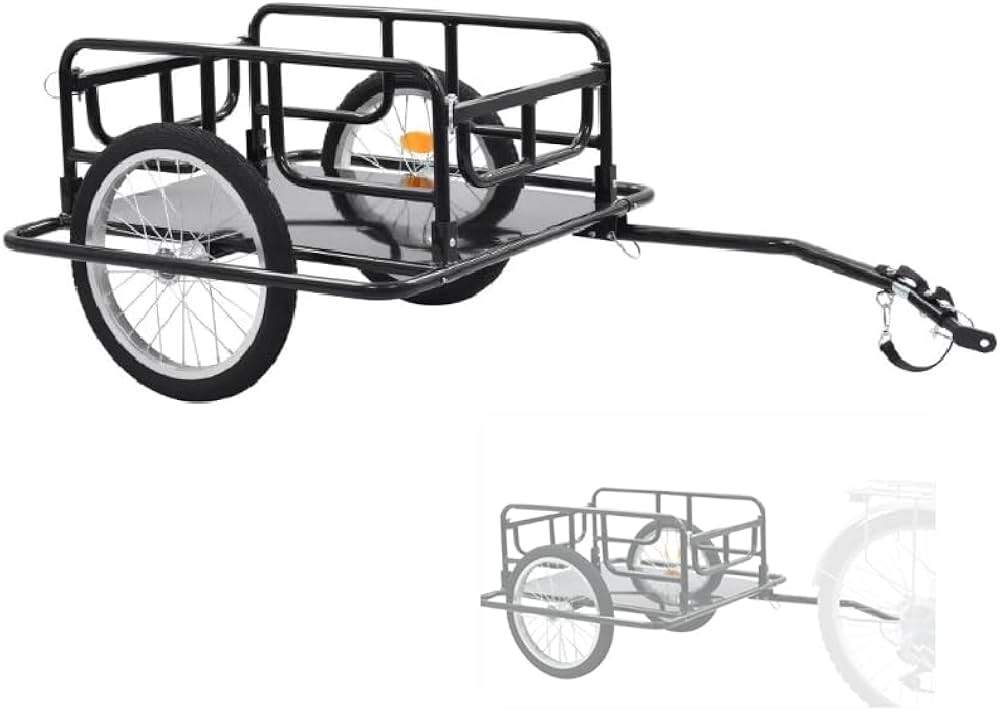 Amazon.co.jp: バイクカーゴトレーラー 最大荷重110ポンド 折りたたみ