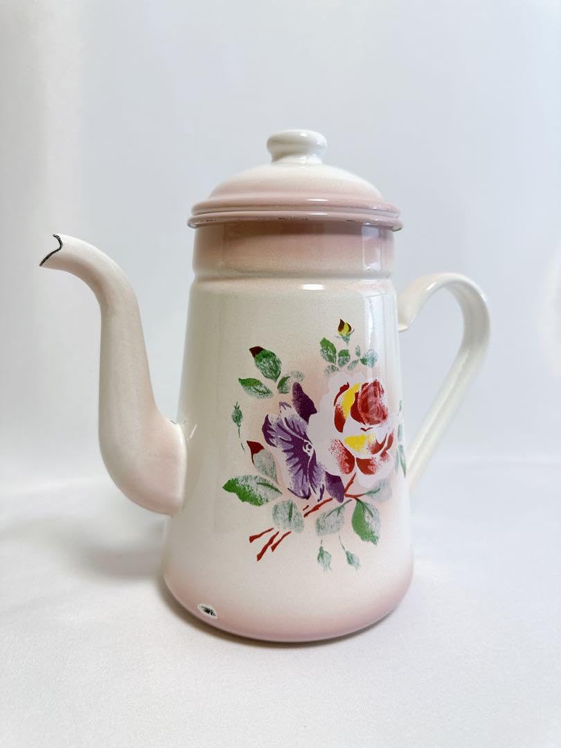 イマン プリンセスローズブルー ジャグ ポット 花柄 Imane ホーロー