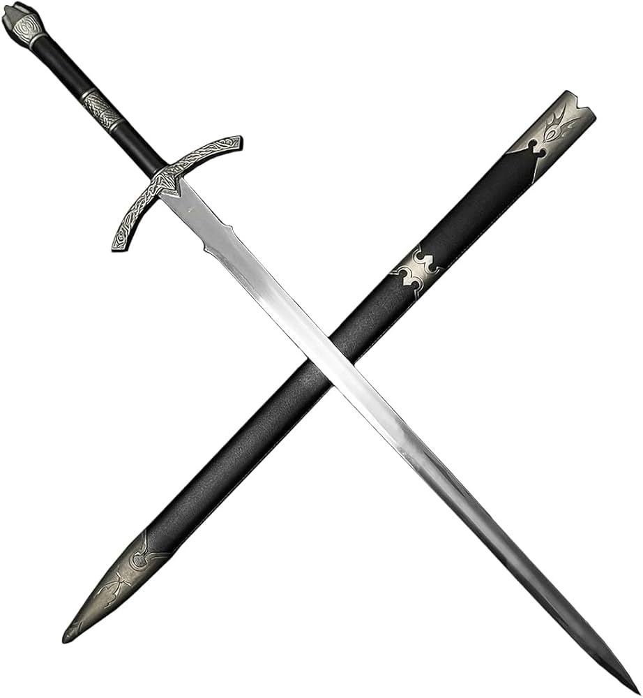 Amazon.co.jp: 片手中世の十字軍の剣 - 高炭素鋼の剣 - 鞘付きプロペラ