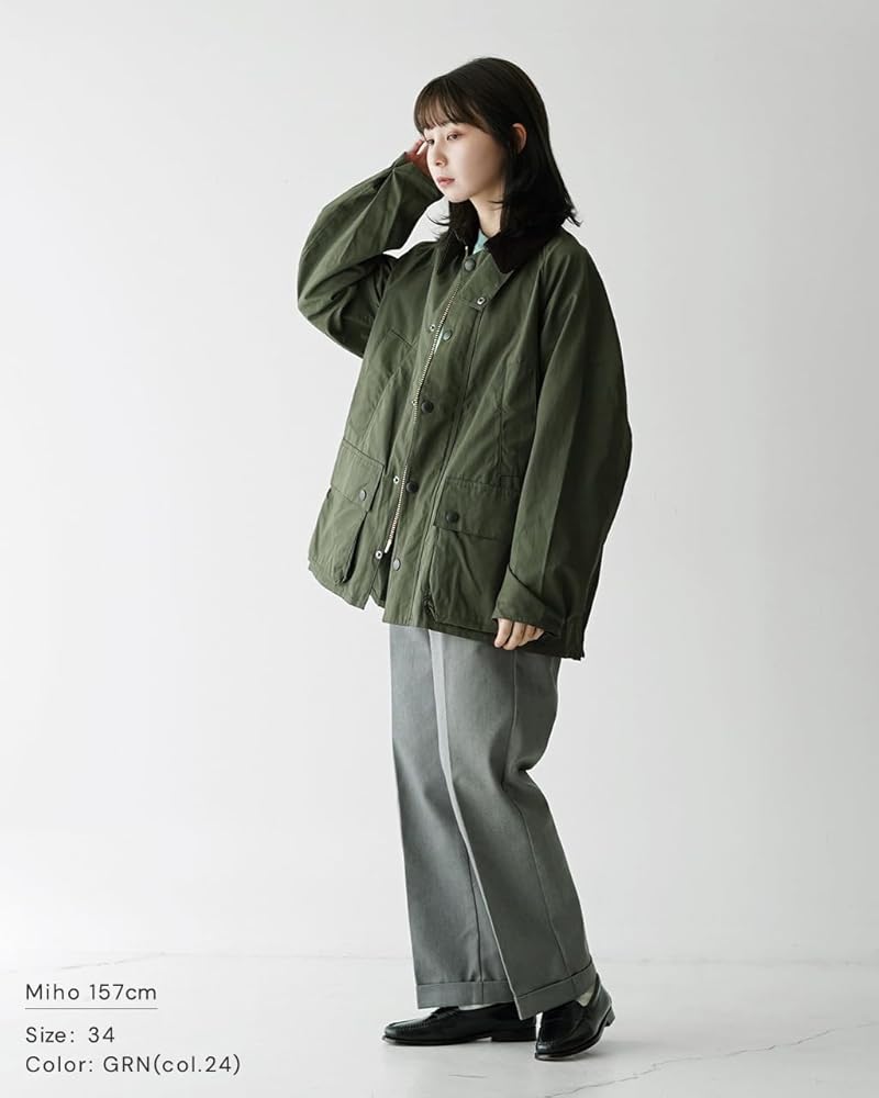 極美品 バブアー ビデイル ビードネル セージグリーン S オイルなし