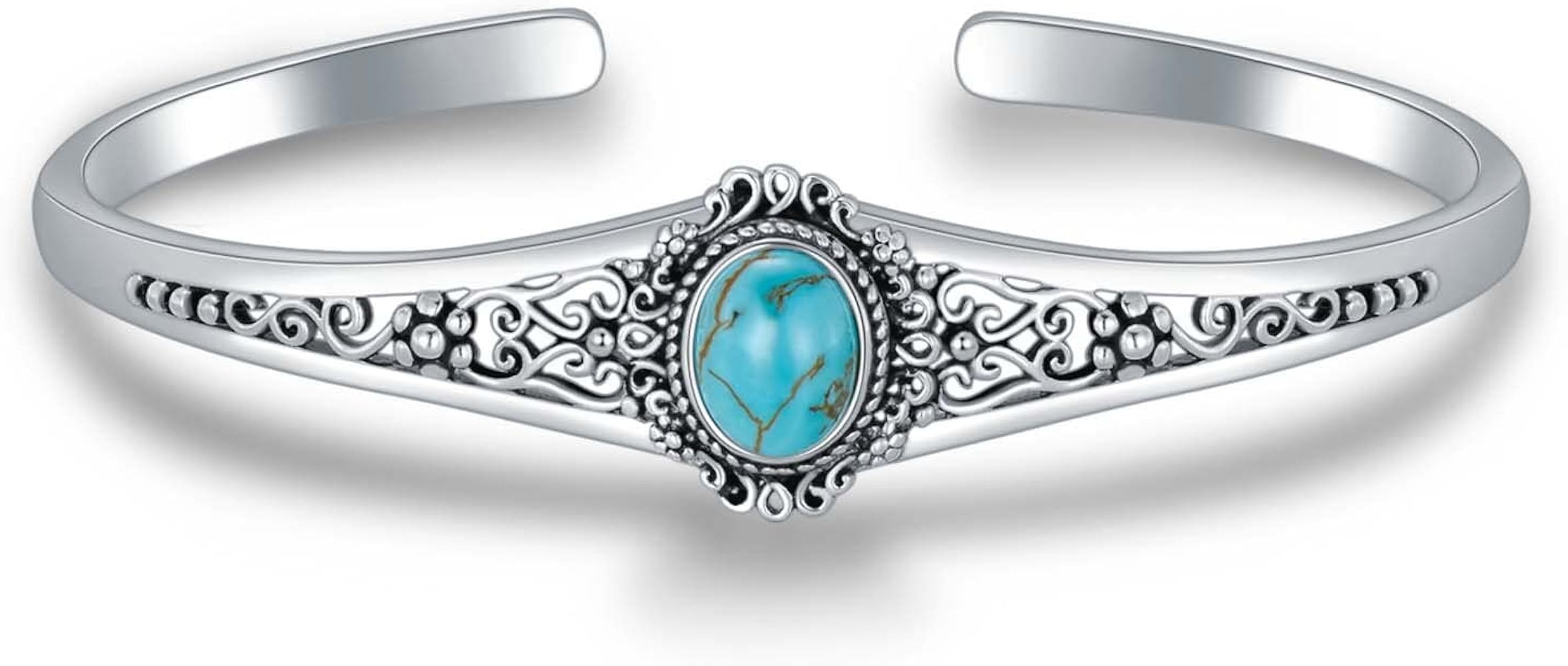 Amazon | BETHZA ターコイズバングルブレスレット レディース 925