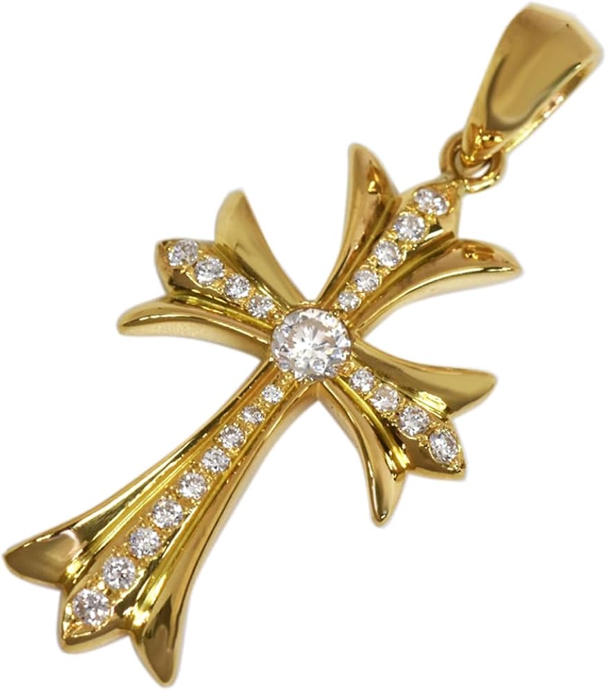 Amazon | K18 クロスシャープ35 三角バチカン18金 ゴールド ペンダント