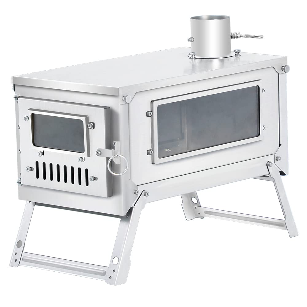 Amazon.co.jp: Soomloomチタン製薪ストーブ折り畳み式ウード暖炉FIERY