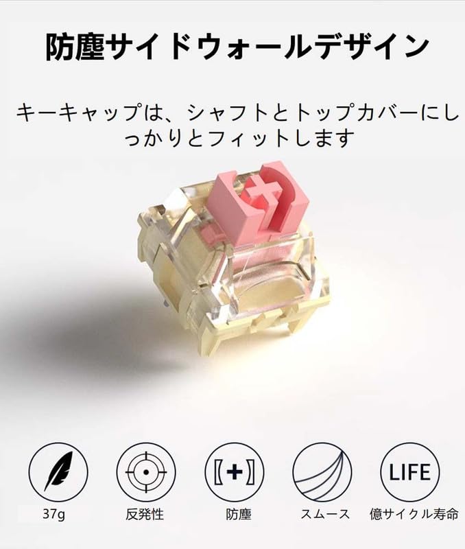 Amazon.co.jp: TTC ゴールド ピンク V2 MX Switches（潤滑），MXキー