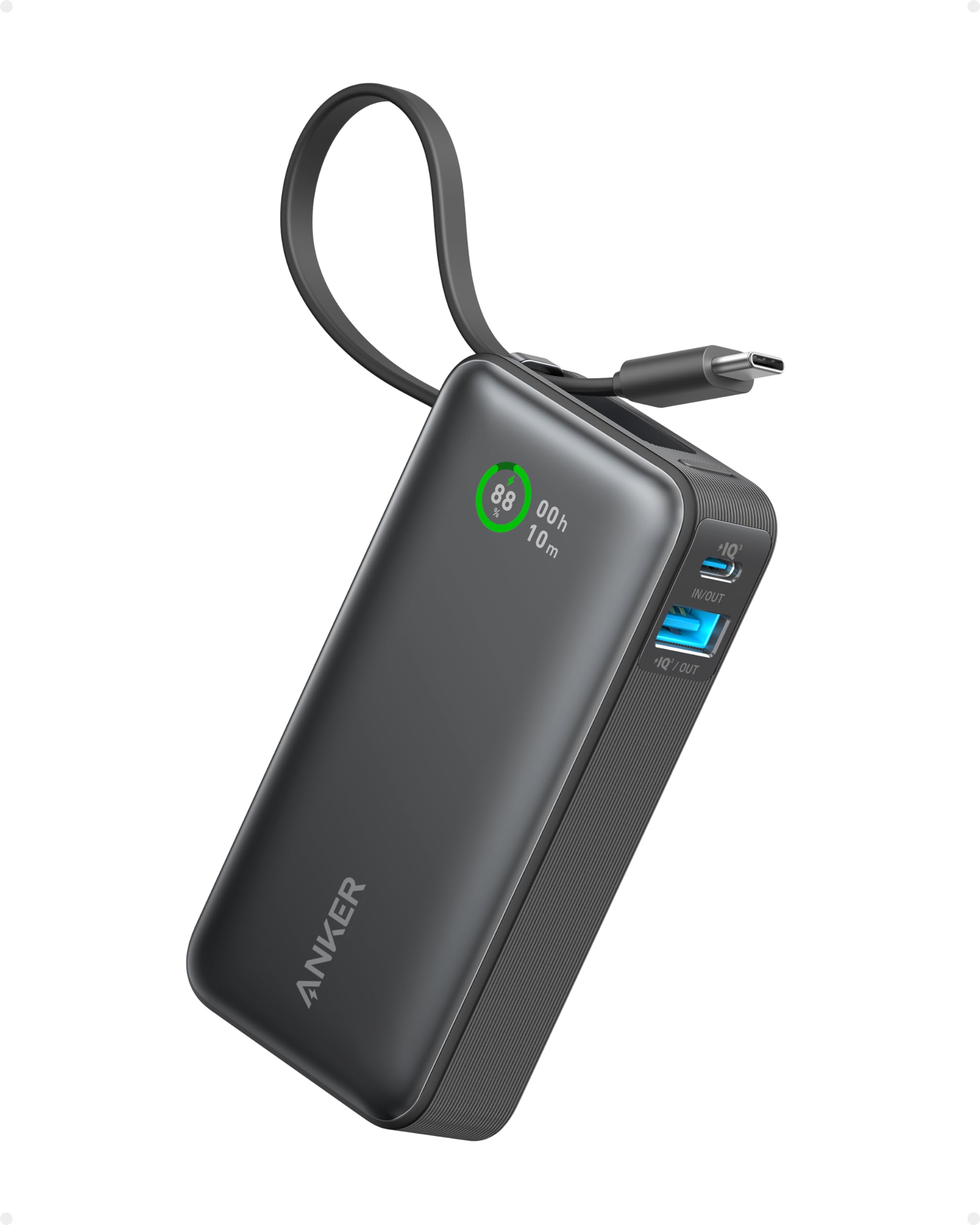 Anker Nano Power Bank, 10,000mAh Portable Charger with Built-in