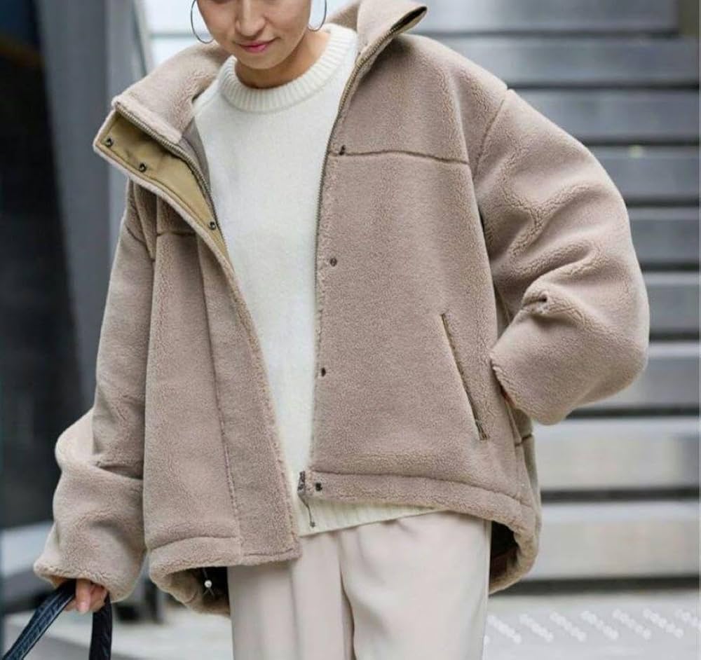 Amazon.co.jp: フレームワーク ウール混ボアスタンドブルゾン 36