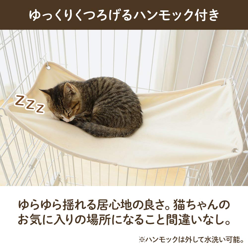 Amazon | アイリスオーヤマ ウッディキャットケージ ナチュラル 3段