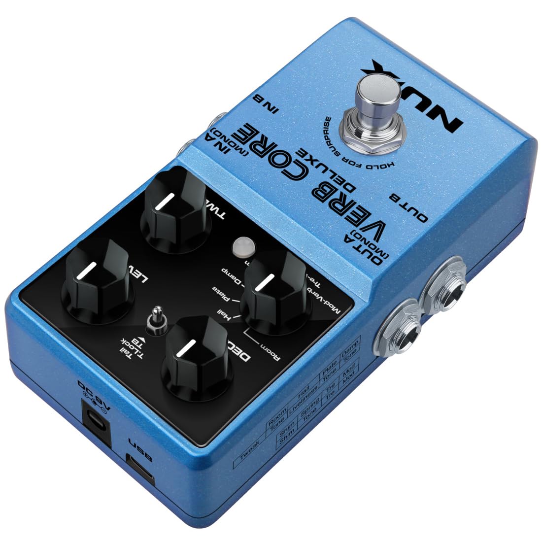 Amazon.com: NUX Verb Core Deluxe Reverb Pedal, 8 Reverb Types in a