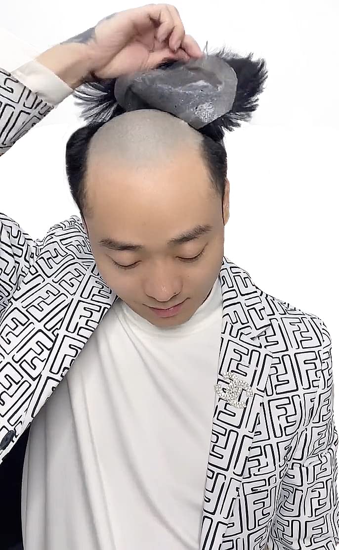 Amazon.co.jp: HARSW 極薄タイプ トップカバー 部分かつら 男性用