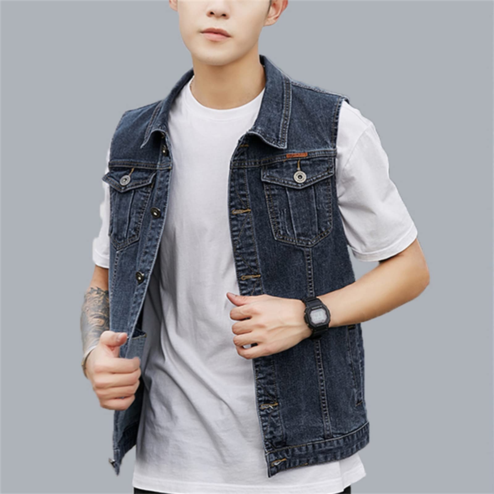 Amazon.co.jp: デニムベスト メンズベストメンズデニムベストメンズ