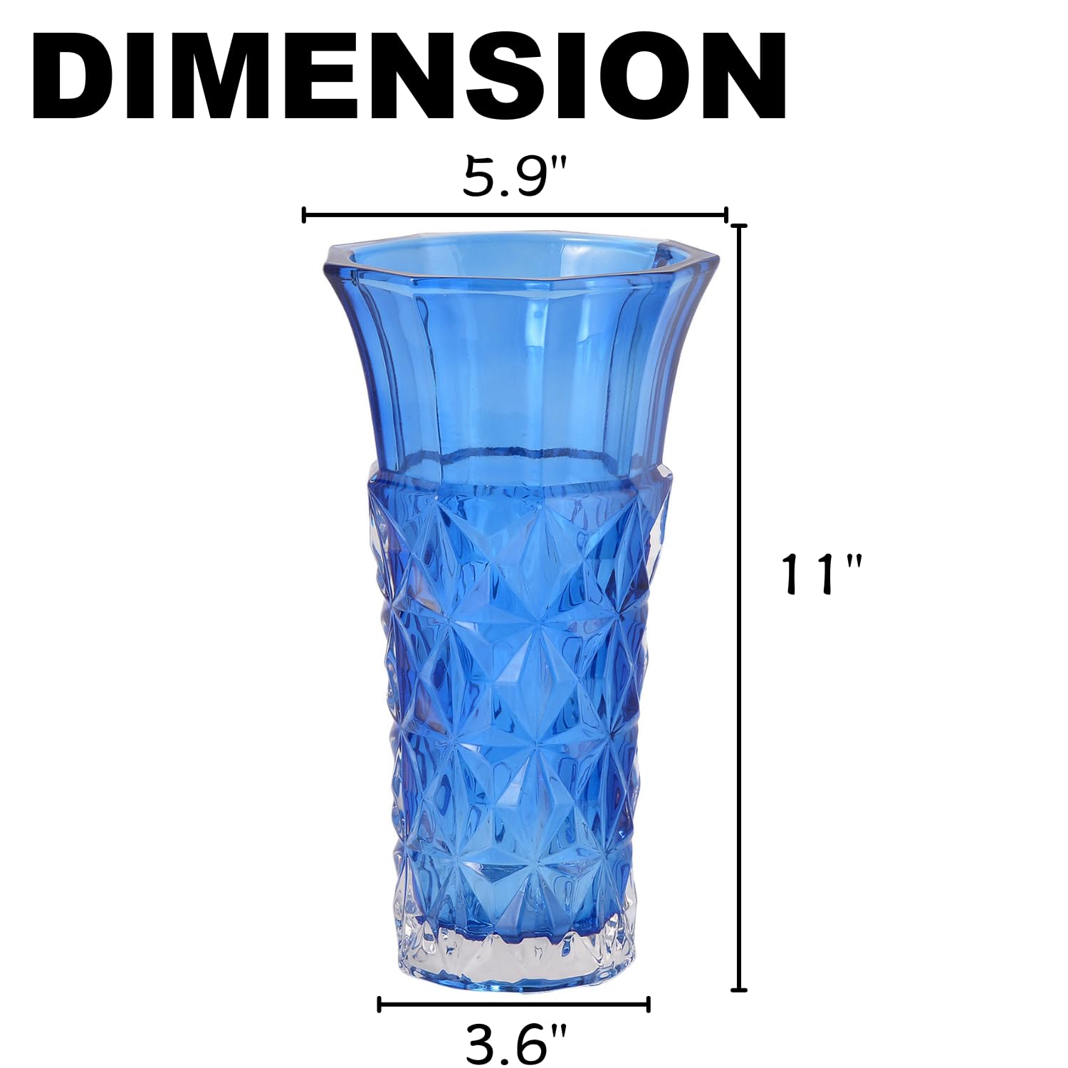 Amazon.co.jp: MARTAGE ブルークリスタル花瓶 大型ガラス花瓶