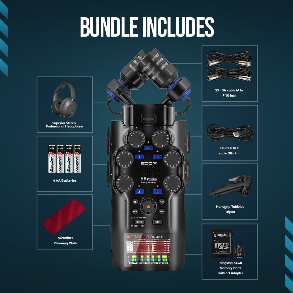 Amazon.com: Zoom H6studio Handy Recorder, H6 Studio (H6S) 32-Bit