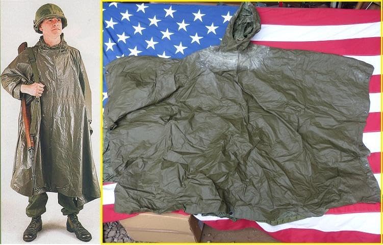 Amazon.co.jp: 米軍実物 OD ポンチョ リップストップ No34 : ファッション