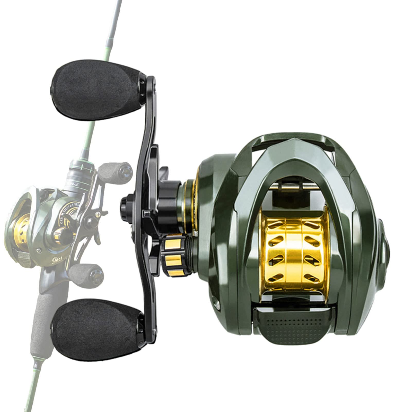 Amazon | ベイトリール 海釣り 淡水釣り 両用 最大ドラグ力8kg 軽量