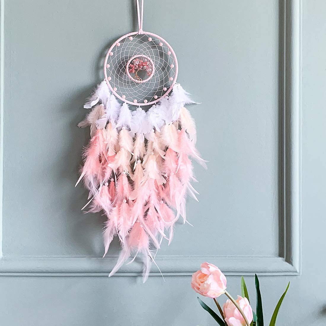 Amazon.com: Dream Catchers, Pink Dream Catcher Tree of Life Wall