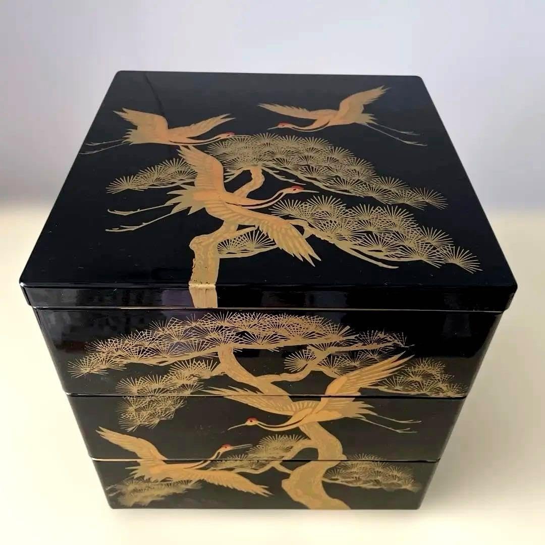 ビスケット 会津塗り 天然木 三段重箱 蔵漆JAPAN ビスケット 会津塗り