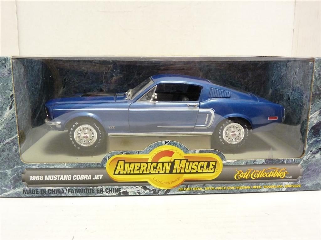 Amazon.com: ERTL 1968 Ford Mustang GT Cobra Jet Die-Cast Car 1:18