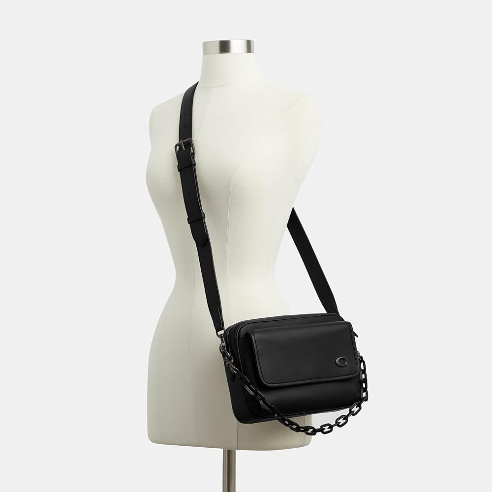 Amazon | COACH メンズ チャーターフラップ クロスボディ 24, ブラック