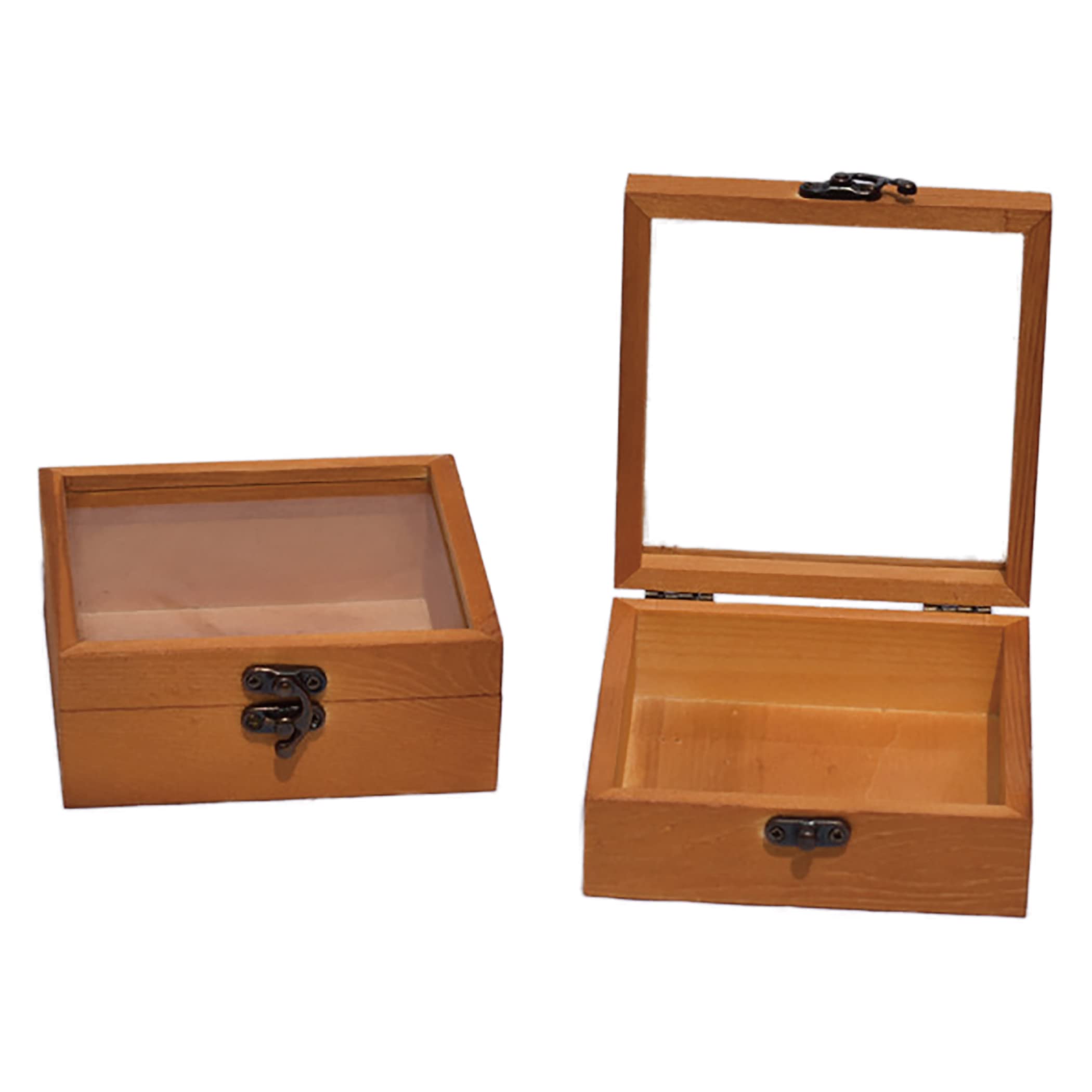 Amazon.co.jp: Felimoa 木箱 ディスプレイケース ガラス蓋付き