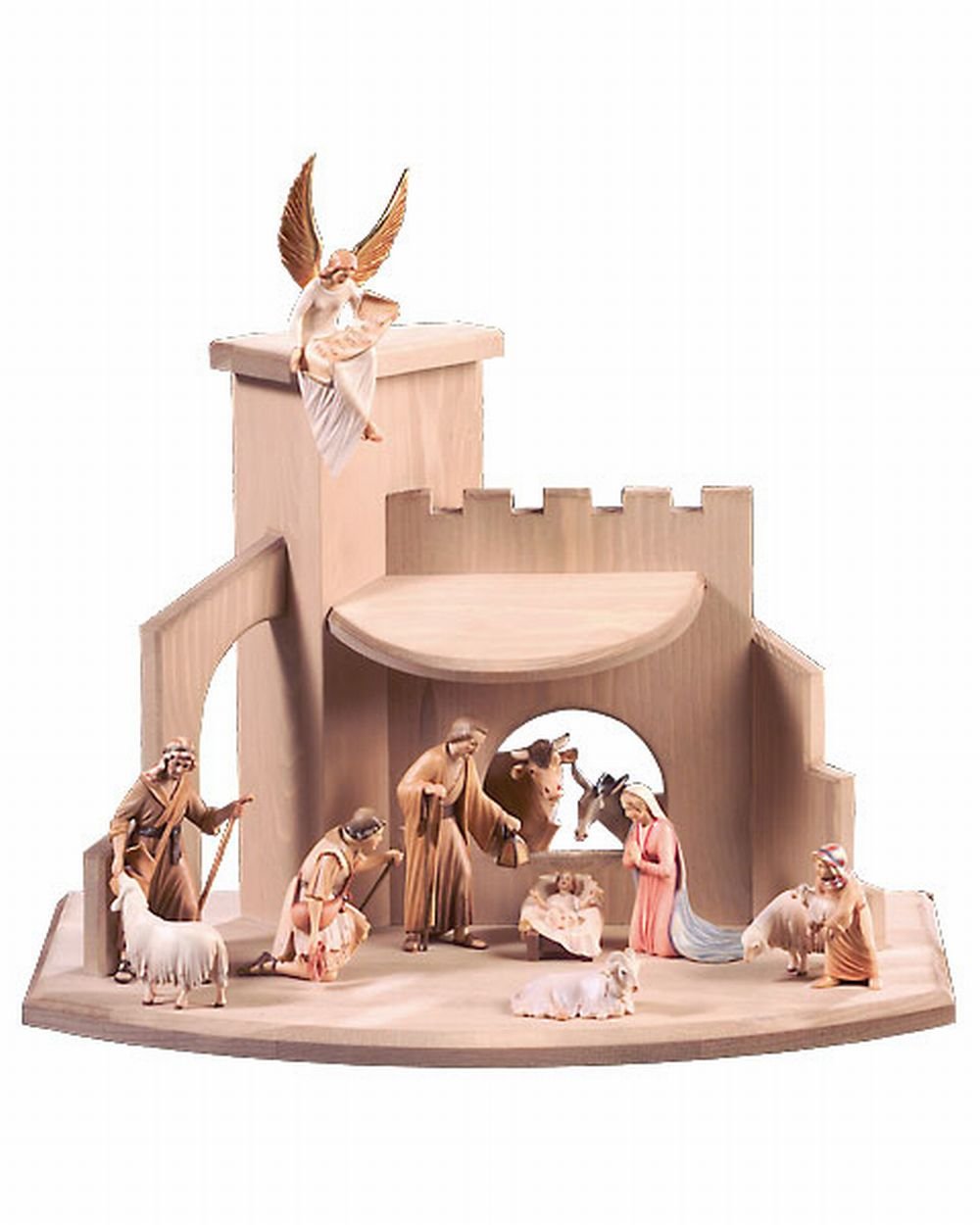 Amazon.co.jp: 創業100年木彫りブランド クリスマス人形 キリスト降誕