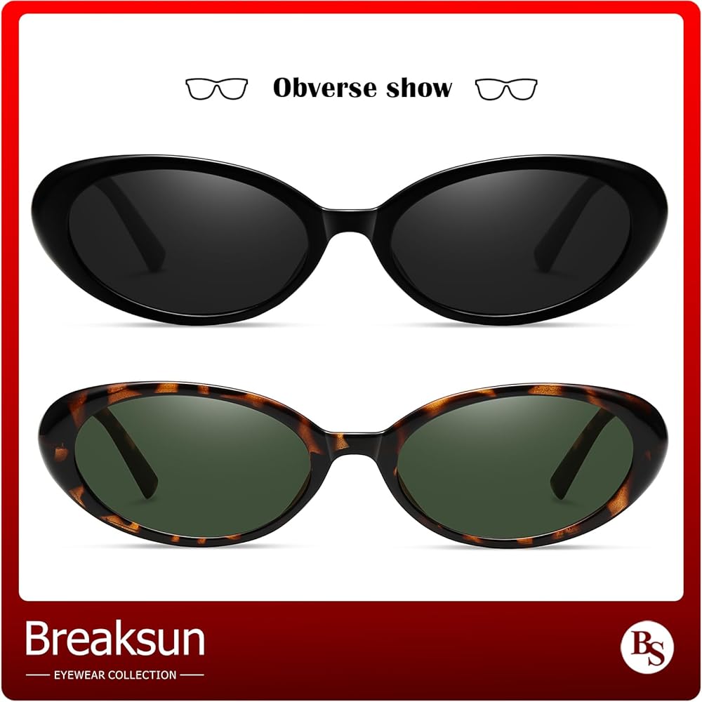 Amazon | Breaksun レトロオーバルサングラス レディース メンズ