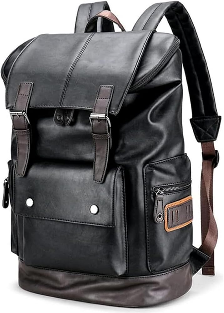 Amazon.com: CHAO RAN Leather Laptop Backpack for Men, Vintage