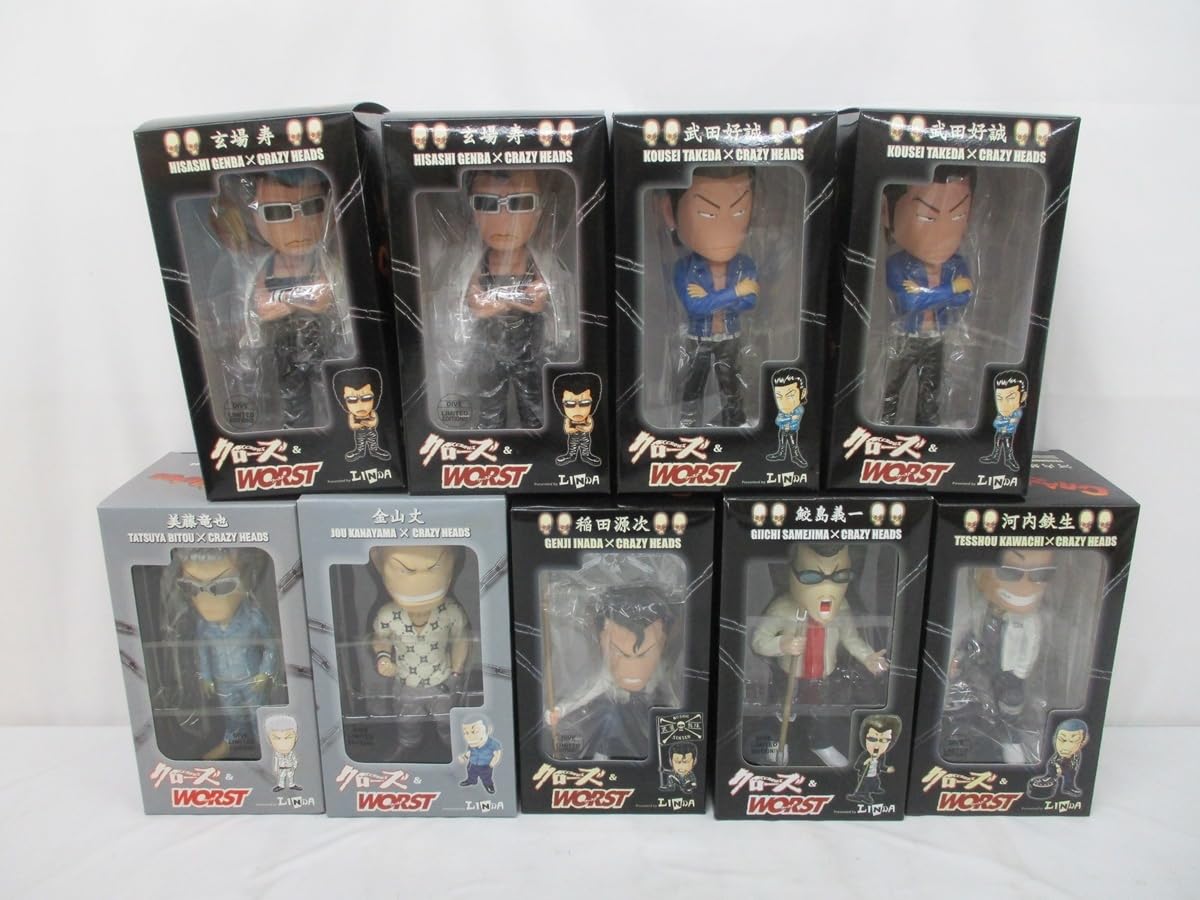 Amazon | 5138P 未 クローズ&WORST CRAZY HEADS フィギュア 9個 鮫島
