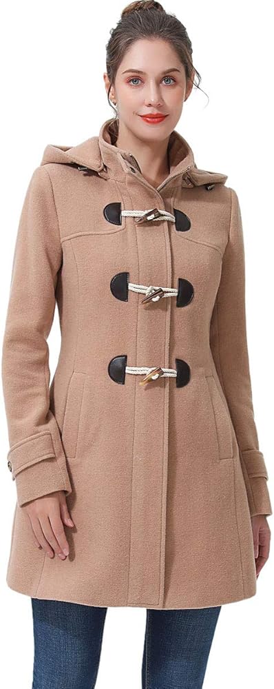 Amazon.com: BGSD Women Ava Wool Blend Hooded Toggle Walking Duffle