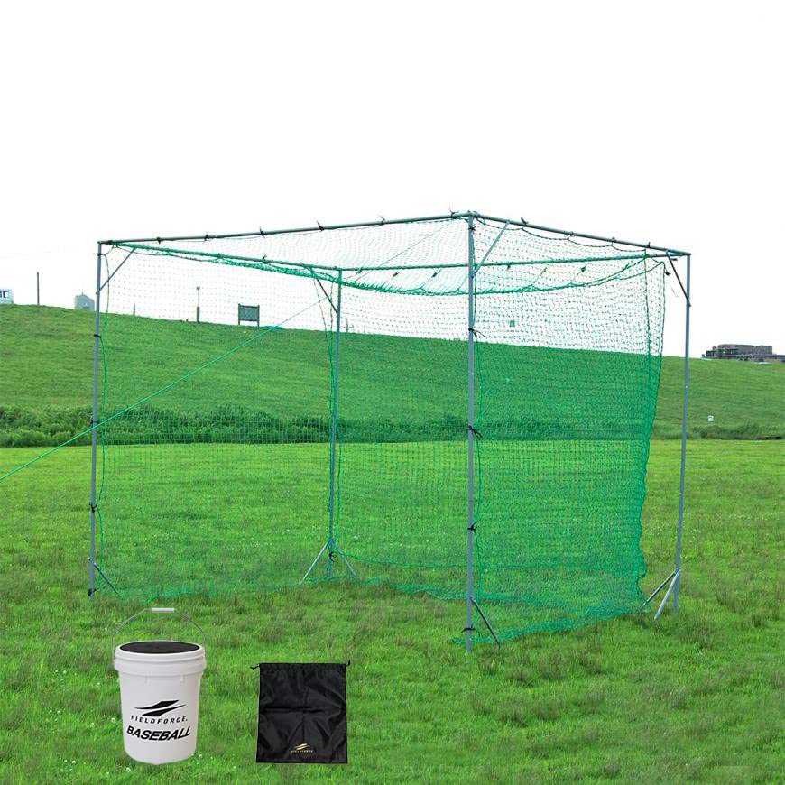 Amazon.co.jp: 野球 大型バッティングゲージ 座れるボールバケツ＋ロゴ