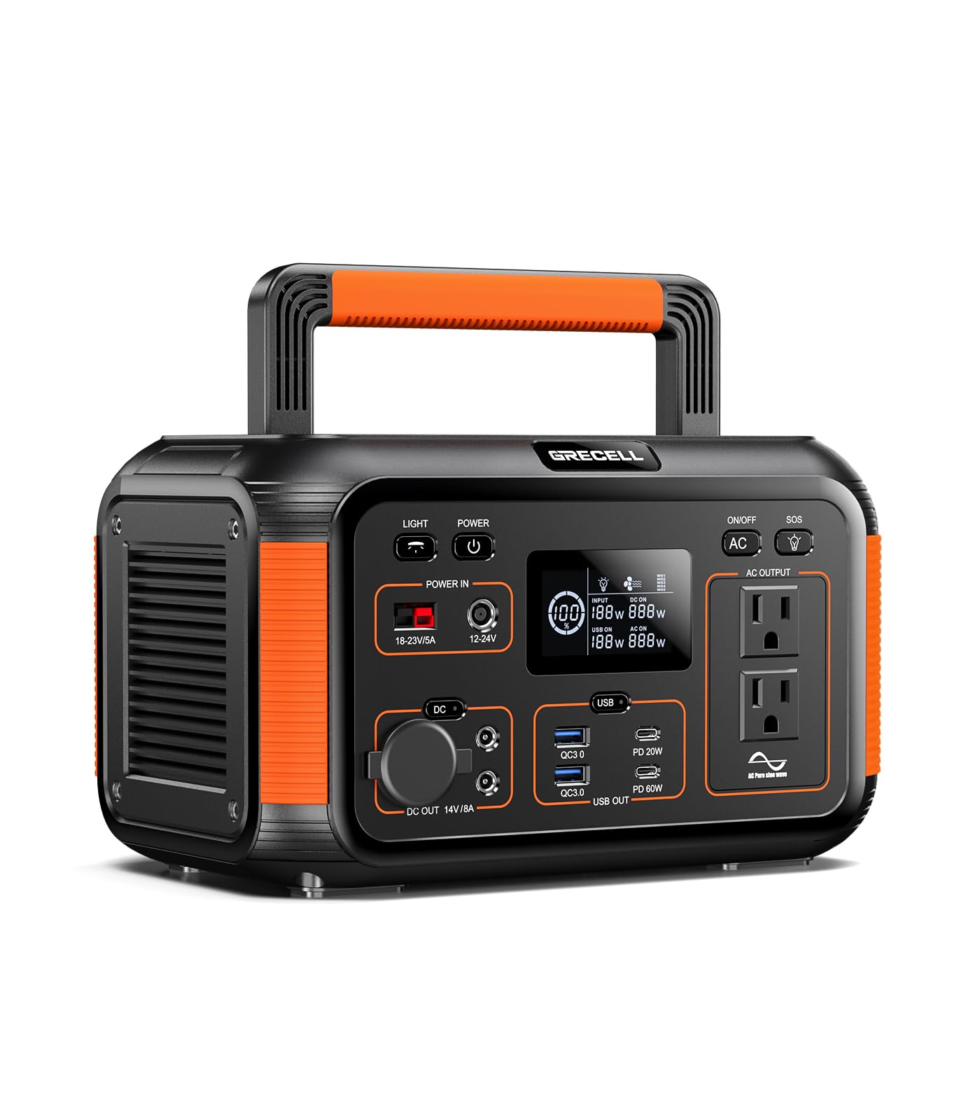 Amazon.co.jp: ポータブル電源 GRECELL 大容量 500W 444wh ポータブル