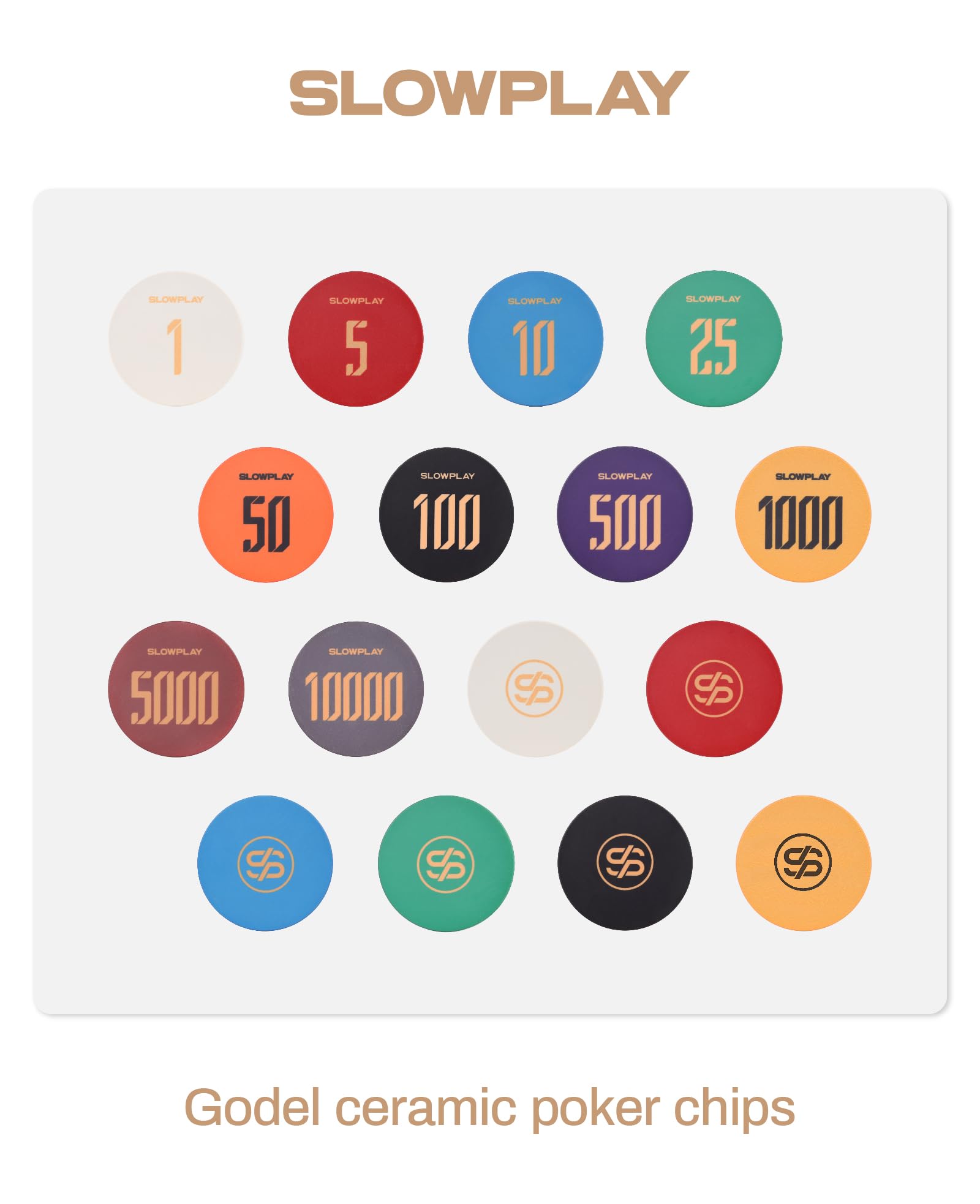 Amazon | SLOWPLAY ポーカーチップサンプルセット | Godel クレイ