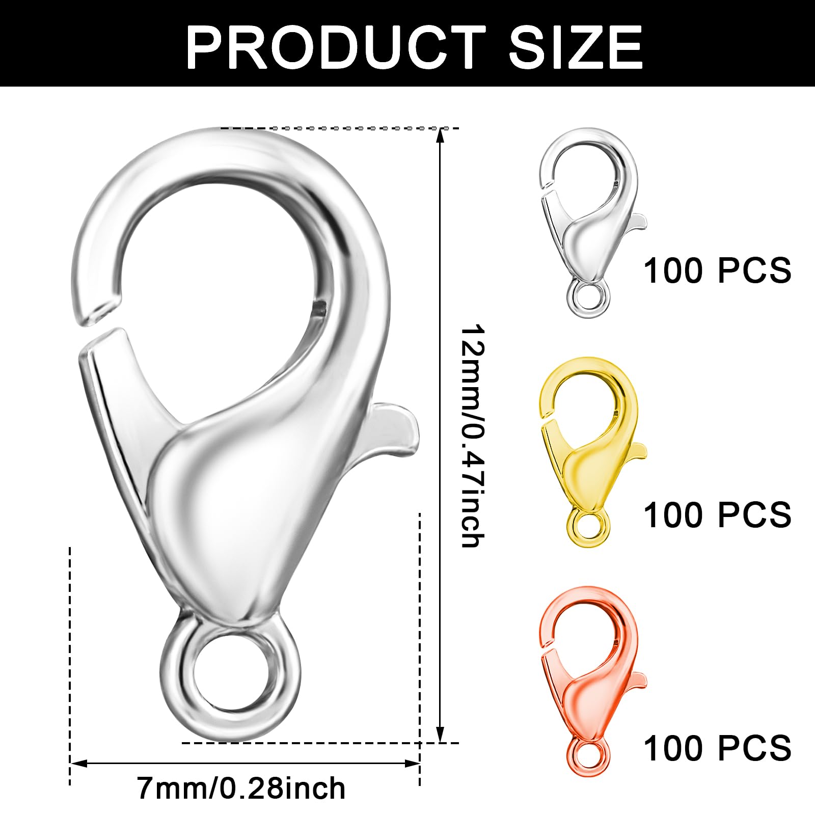 Amazon.co.jp: ロブスタークラスプ 300個 金属合金 小さなロブスター
