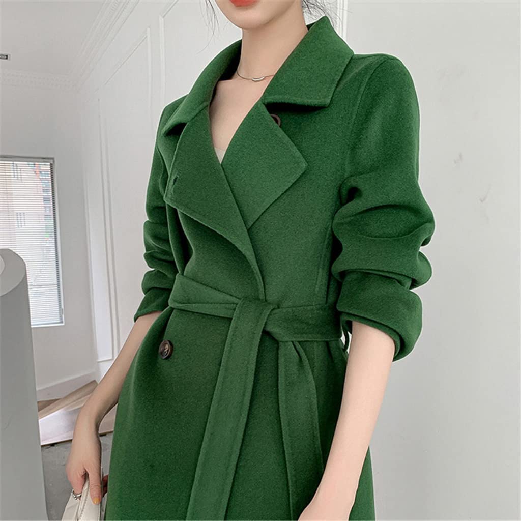 Amazon.co.jp: n ロング両面ウールコート女性の秋と冬の韓国