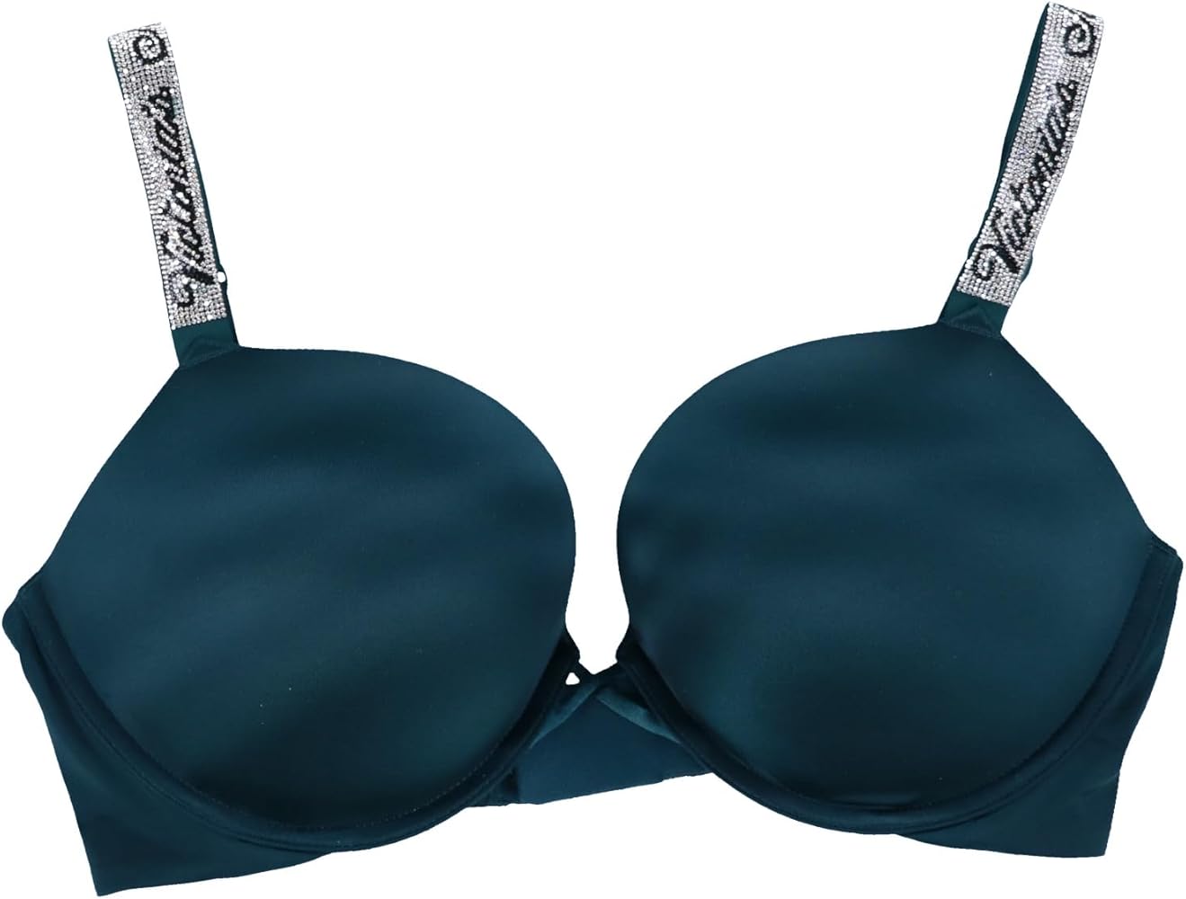 Victoria's Secret Add 2 Cup Bombshell Rhinestone Straps Bra (Green