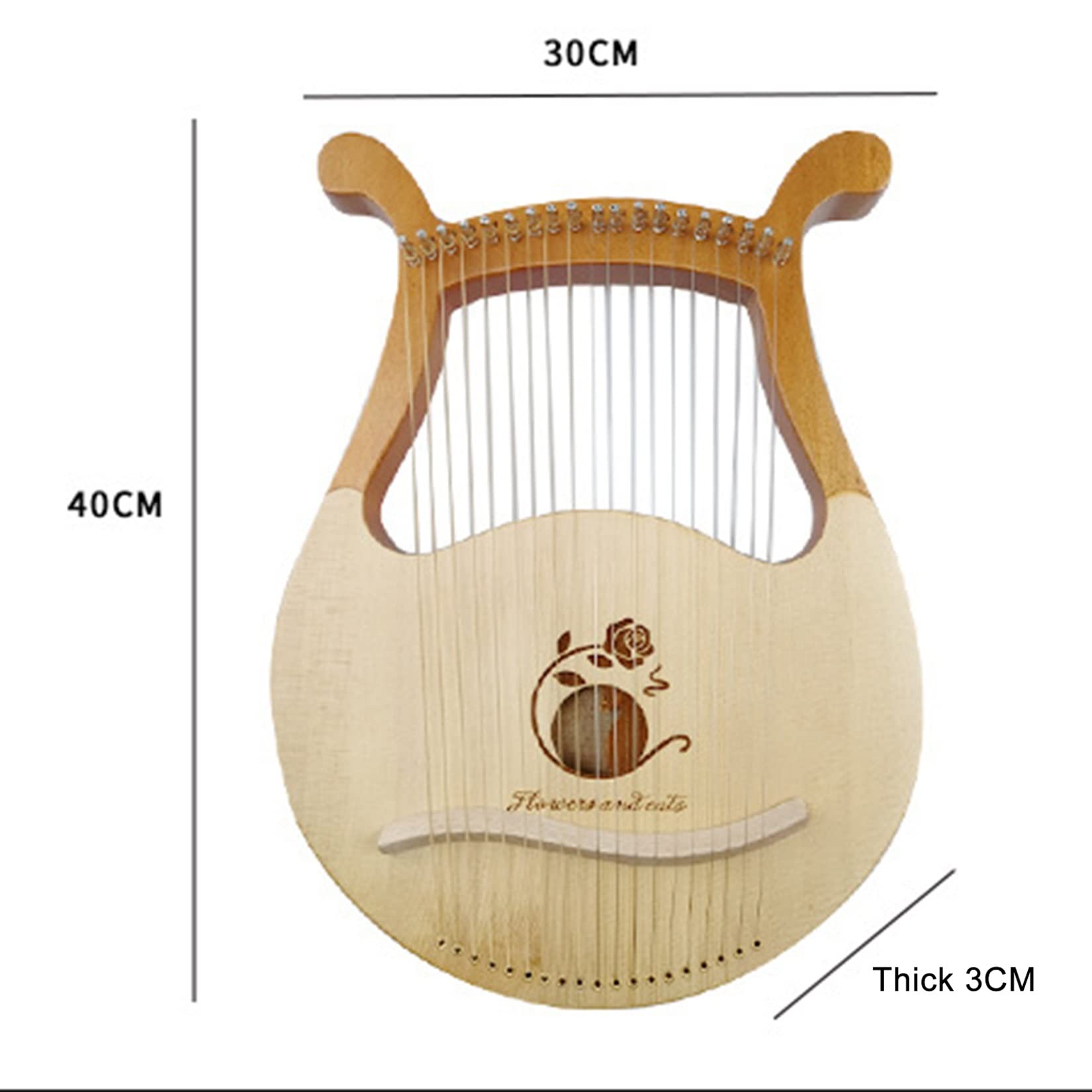 Amazon | ライアー ハープ 、リラハープ、竪琴19金属弦ボーンサドル