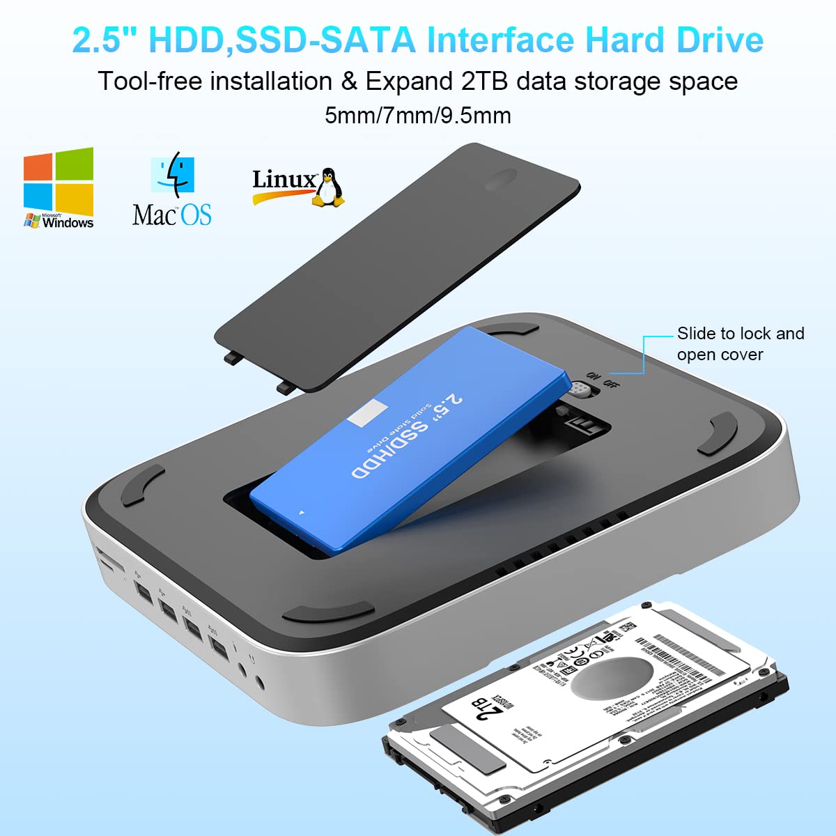 Amazon.co.jp: ハードドライブエンクロージャ付きMacミニドック、12