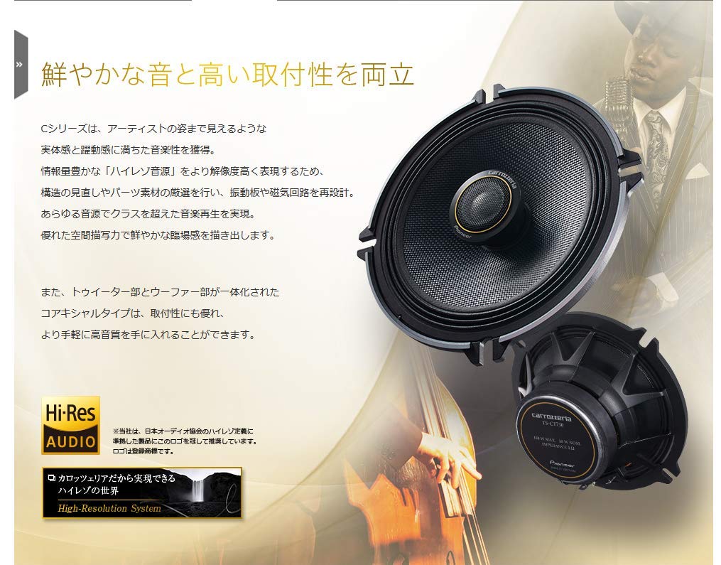 Amazon.co.jp: Pioneer スピーカー TS-C1630 16cm カスタムフィット