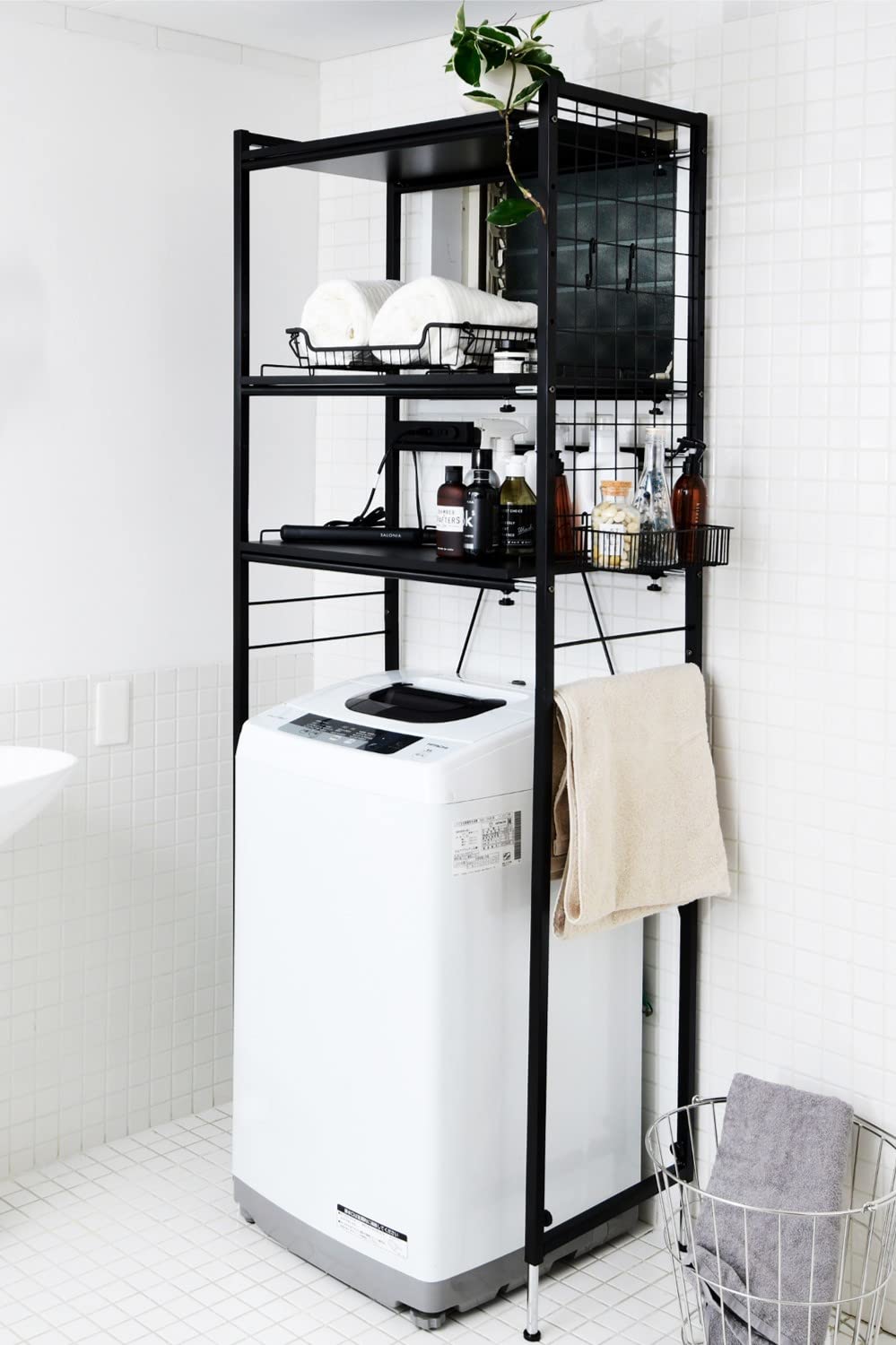 Amazon.co.jp: 山善(YAMAZEN) ランドリーラック (2口コンセント付き