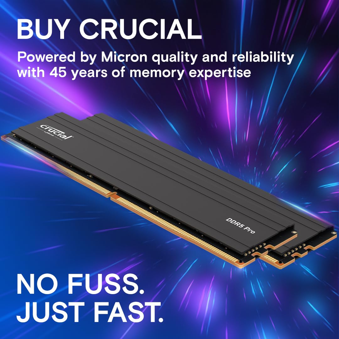 Crucial Pro RAM 32GB Kit (2x16GB) DDR5 5600MHz (veya 5200MHz veya