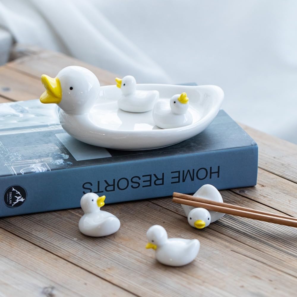 Amazon.com: Ceramic Cute Yellow Duck Chopsticks Holder Miniature