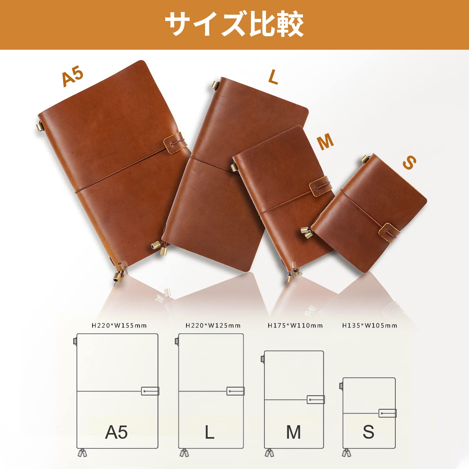 Amazon.co.jp: システム手帳 本革 ノート パスポート レザー システム